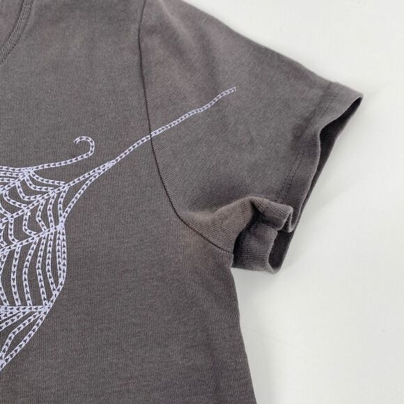 Lucy Active Fit Cotton Yoga Embellished Heart Casual Tee Grey M - Picture 3 of 12